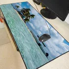 Большой игровой коврик для мыши XGZ с пляжным пейзажем морской ладони, нескользящий компьютерный геймерский коврик для мыши, Настольный коврик с фиксируемыми краями для CS GO LOL Dota
