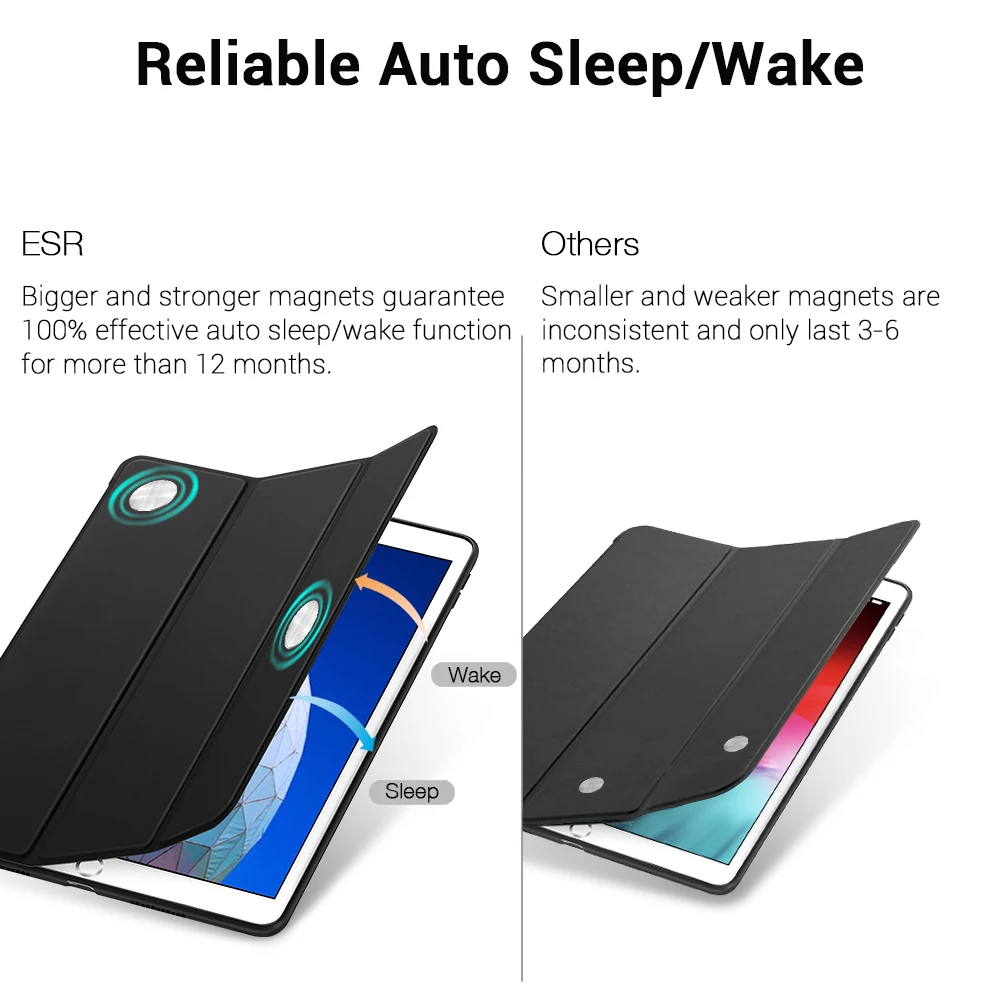 ESR Smart чехол для iPad Air 3 Folio ультра тонкий гибкий ТПУ отскок задняя крышка прорезиненное покрытие чехол для iPad Air