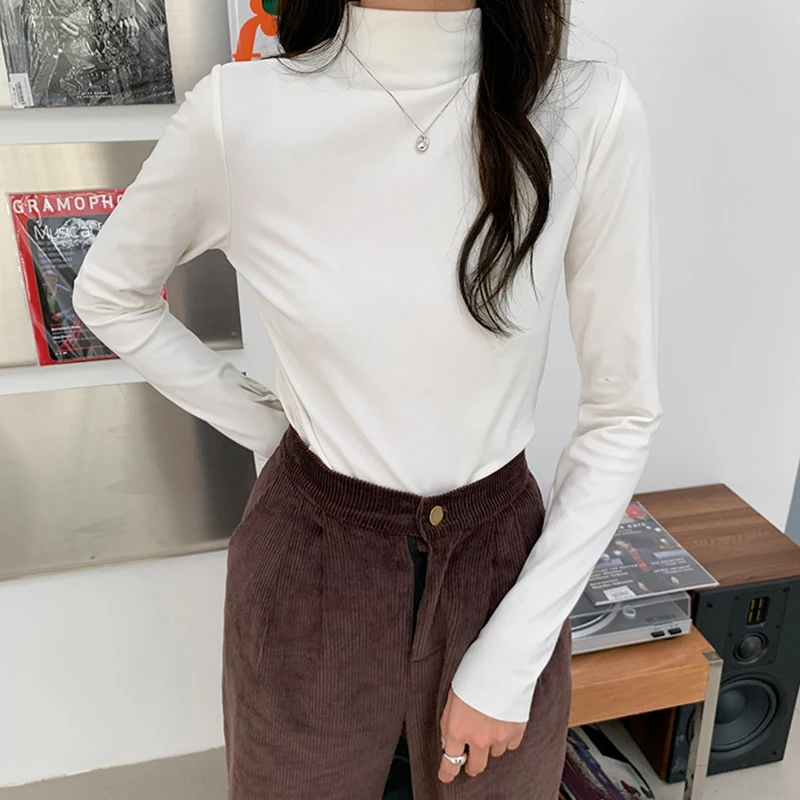 

Женский Мягкий трикотажный свитер, Повседневная рубашка с длинным рукавом и круглым вырезом, базовый свитер, пуловеры, классические топы на...