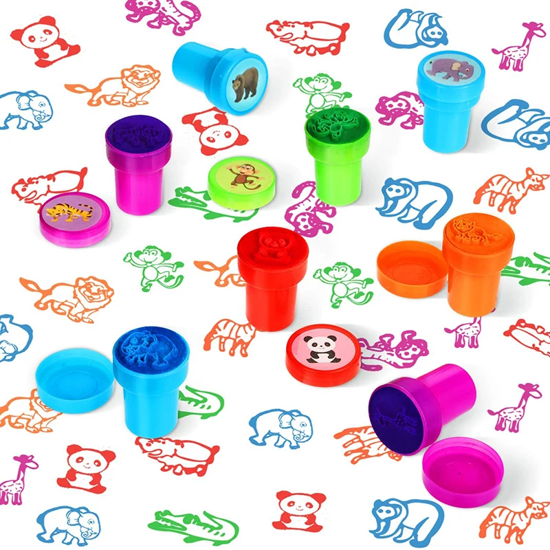 Sellos surtidos de autotinta para ni&ntilde;os, sellos de juguete para ni&ntilde;os, cara sonriente, &aacute;lbum de recortes, bricolaje, decoraci&oacute;n de &aacute;lbum de fotos, 10 Uds.-2