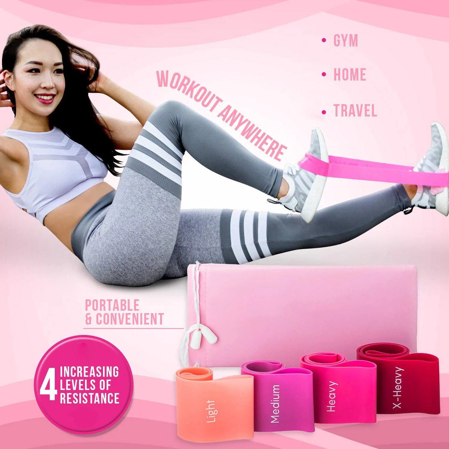 Эластичные ленты для йоги 4 цвета Уличное оборудование фитнеса 0 5 мм-1 1 мм резинки