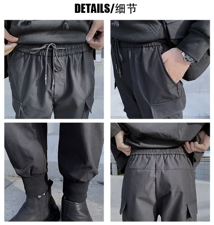 

Black Cargo Pants Joggers Men Harajuku Swag Streetwear Military Techwear Mens Clothing Japanese Style Pencil Casual Trousers