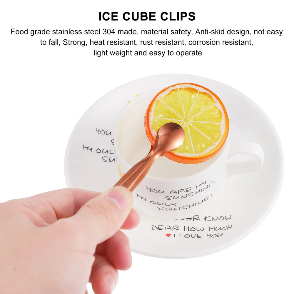 

8pcs Foods Clips Stainless Steel Ice Tongs Multifunctional Cube Sugar Tongs