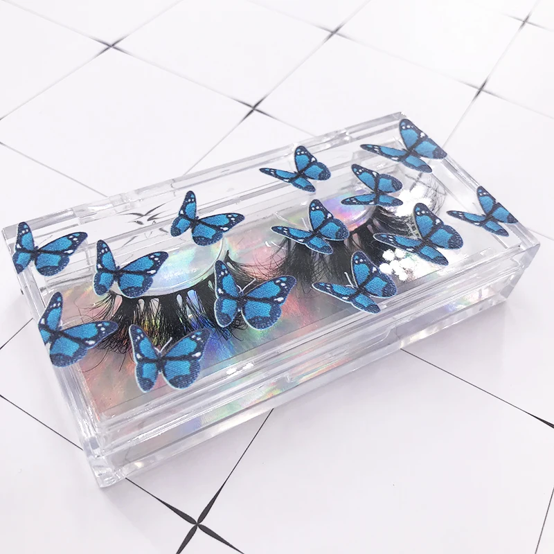 Акриловая прозрачная коробка печать логотипа бабочки 24 коробки набор
