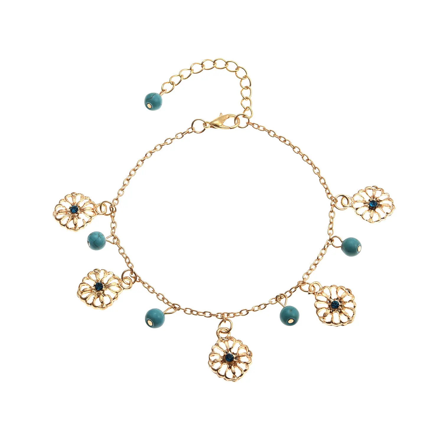 

Europe and the United States cross border spring and summer new jewelry pine stone hollow flower pendant foot decoration women'