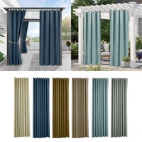 outdoor decor coastal stripe woven outdoor curtain with grommets taupe 134x210cm