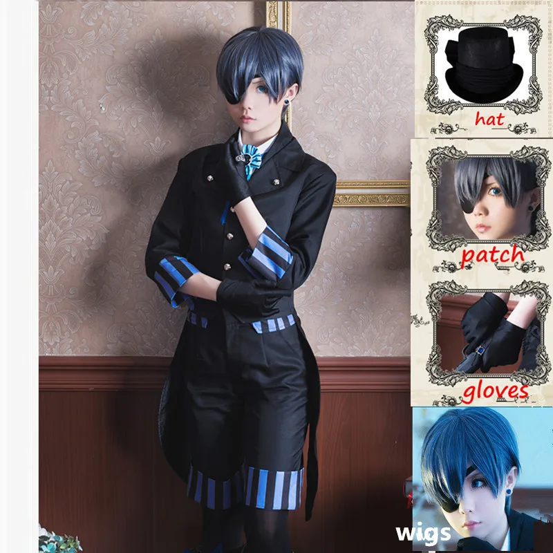 Аниме Black Butler Косплей Kuroshitsuji Ciel Phantomhive Cos японская одежда костюм с героями
