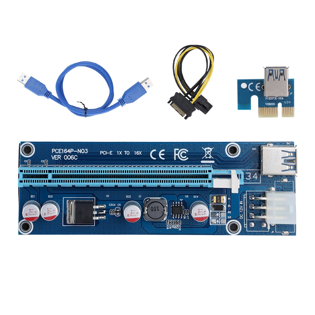 5 шт. Райзер-адаптер VER006C USB 3 0 PCI-E pci e 1X 4x 8x 16x карта на печатную плату | Компьютеры и