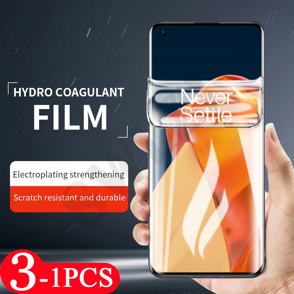 

3-1Pcs cover hydrogel film for oneplus Nord N10 N100 9 pro 9R 9E 8 8T plus 7 7T 6 6T protective phone screen protector Not Glass