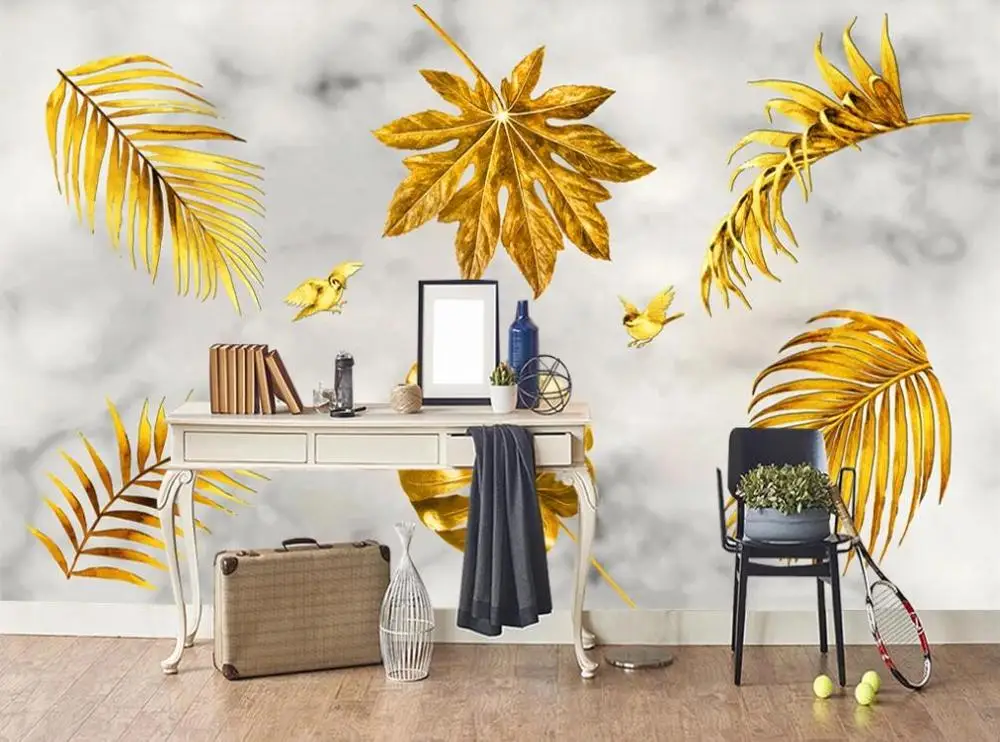 Настенные 3D-обои на заказ золотые минималистичные настенные декоративные