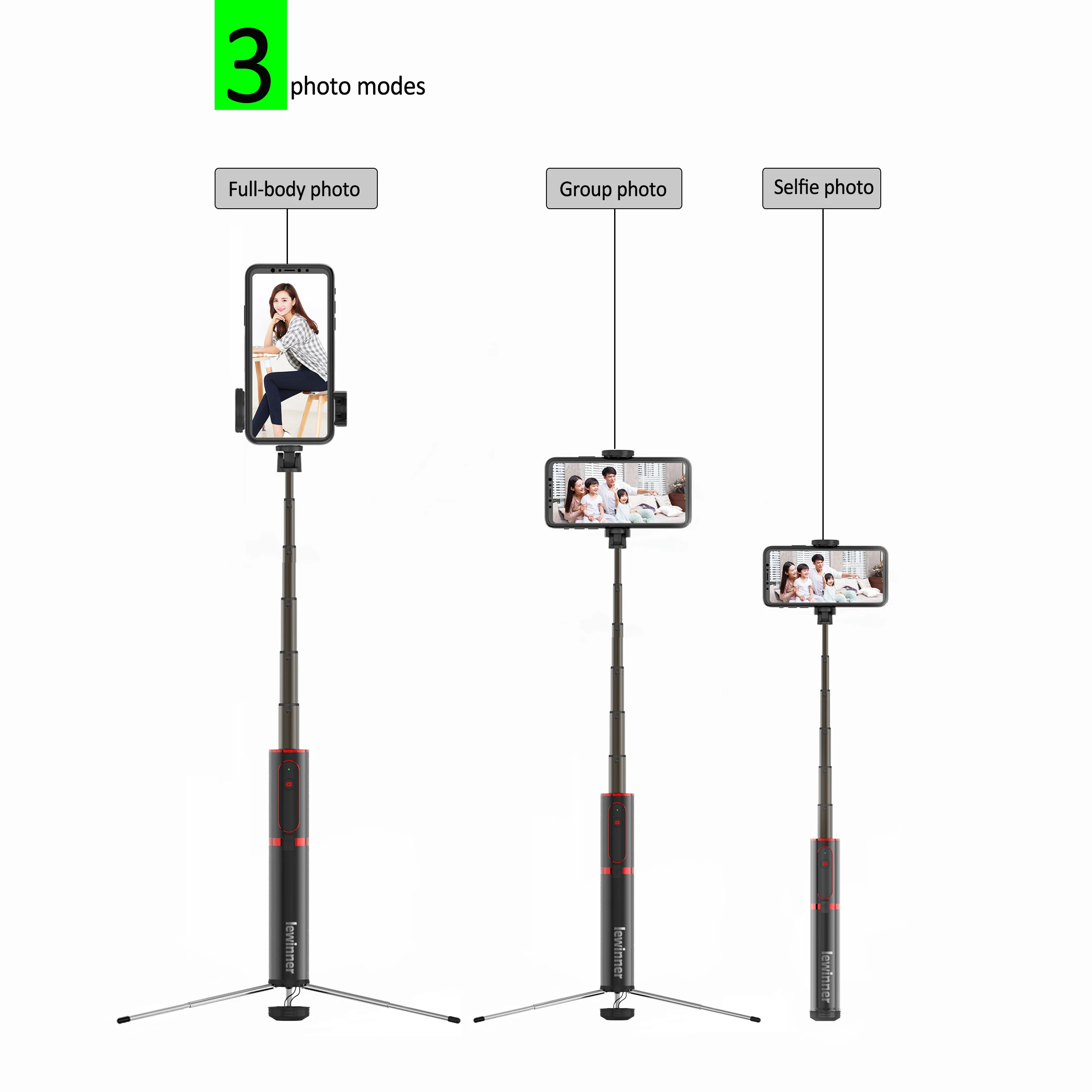 Lewinner селфи-Палка с Bluetooth портативный смарт-телефон штатив-Трипод для камеры