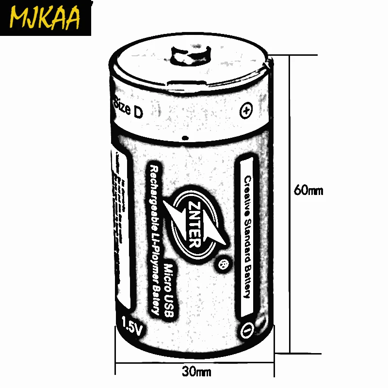 D size 4000mAh Lithium Battery Bateria Pilha Recarregavel 1.5v 2A Rechargeable Multifunctional Li-polymer | Электроника