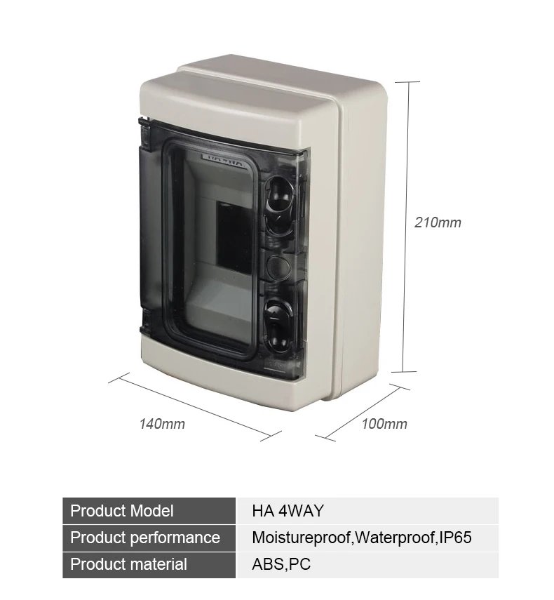 HA-4WAY plastic sealed waterproof switch box Household lighting strong electric wiring distribution box 4 circuit mounted