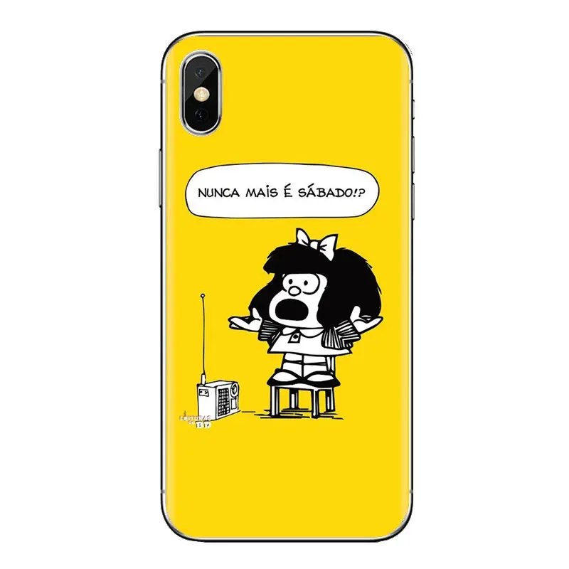 Silicone Phone Skin Case For HTC U11 One M7 M8 A9 M9 M10 E9 Desire 630 530 626 628 816 820 Motorola G G2 G3 Cartoon Mafalda Girl |