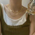 Шикарные двухслойные ожерелья-цепочки с покрытием из ПВХ 18 карат, чокеры из нержавеющей стали, ожерелья, украшения на шею для женщин, оптовая продажа