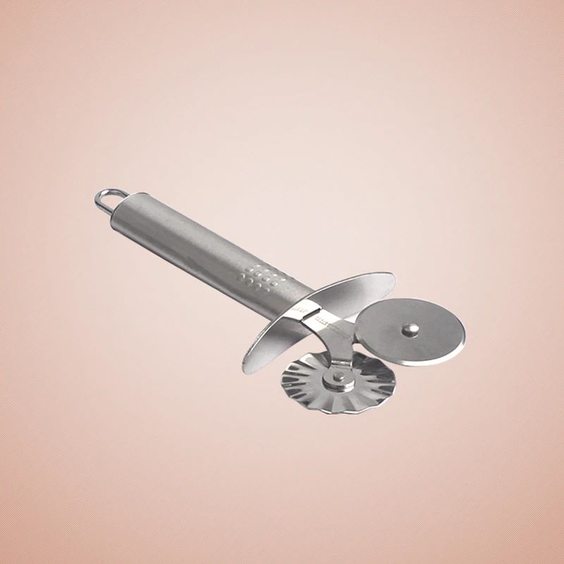 Bakest Double-head Stainless Steel Dough Pie Pizza Roller Cutter Pastry and Pasta Cookie Chopper | Tools
