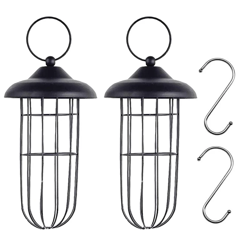 

Кормушки для птиц, 2 шт., кормушки для кормящих птиц с защитой от белки, подвесная кормушка для семян диких птиц, Кормушка Для шариков, Кормушк...