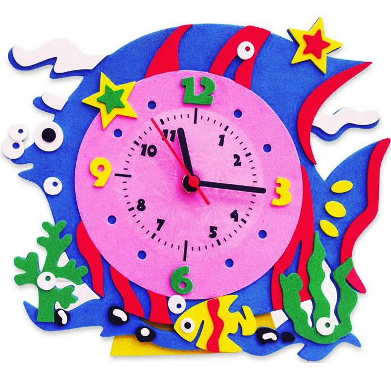 

1 Set 3D DIY Creative Handmade EVA Cartoon Animals Clock Puzzle Arts Crafts Kits Baby Kids Early Learning Birthday Toys Toys