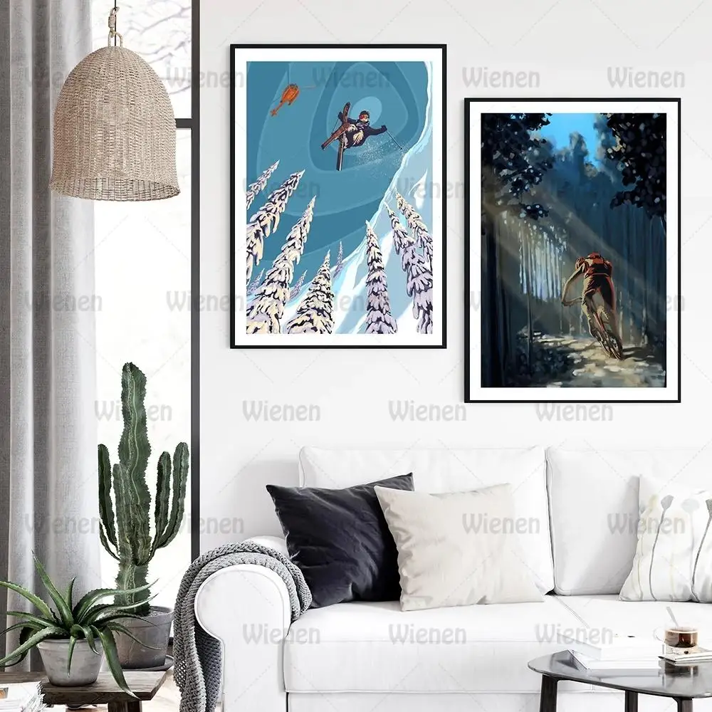 

Картина на холсте, звездный свет, походы, задние картины, искусство трюков на лыжах, настенные картины, Современная гостиная, домашний декор