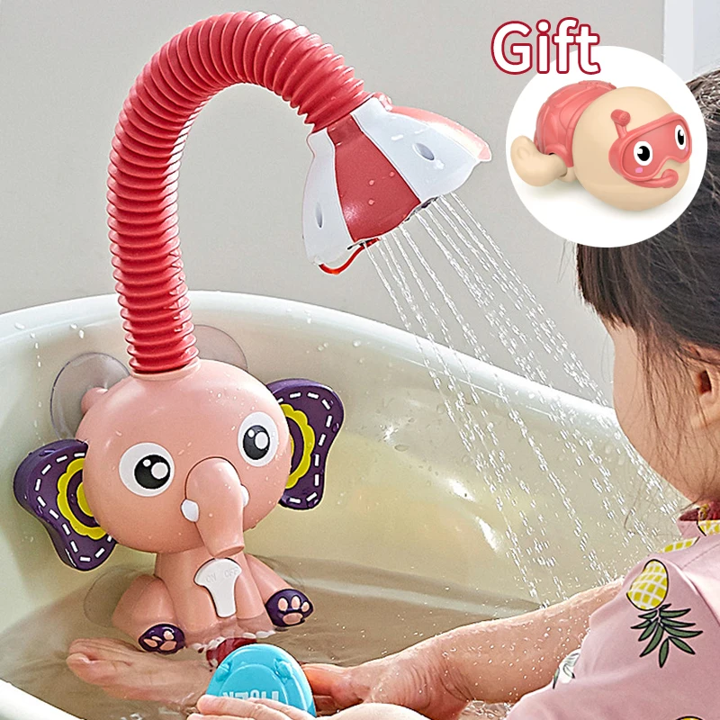 

Baby Bath Toy Electric Cartoon Shower Elephant Water Spray Toys Faucet Bathroom Bathtub Educational Play Game For Kids Children