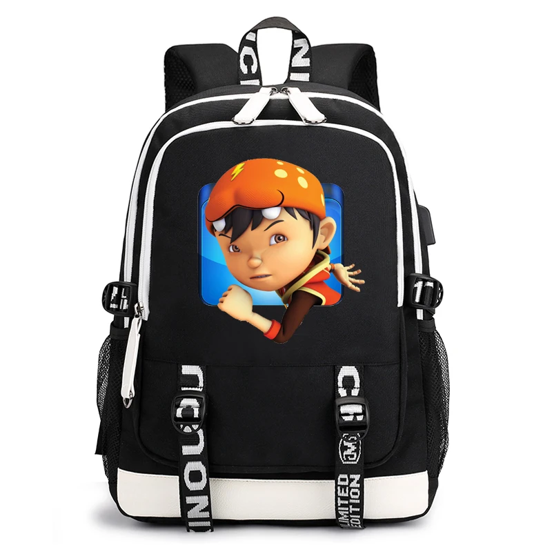 

BoBoiBoy3 Printed USB Men's and Women's Travel Backpack Large-capacity Youth Schoolbag Student Schoolbag