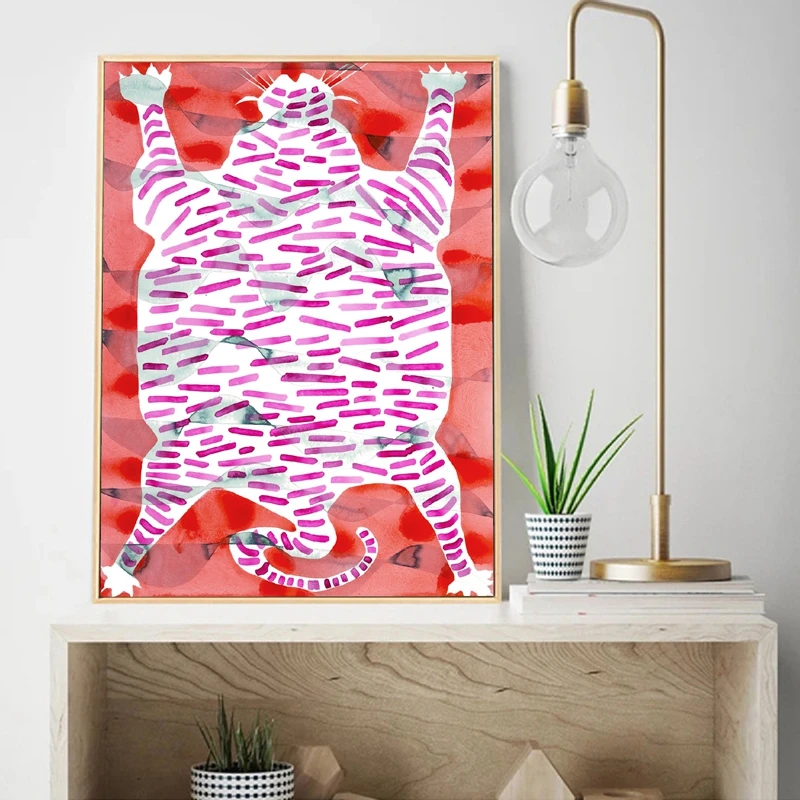 &quotТигр ковры принтом Kate Roebuck Абстрактная живопись акварельная картина картинная