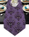 Пурпурные и черные настольные дорожки с привидениями на Хэллоуин, домашние кухонные столовые скатерти, украшение для свадебного стола, настольная дорожка