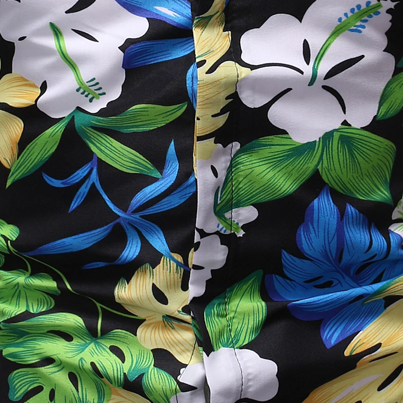 Модная мужская рубашка с коротким рукавом цветочным принтом новинка 2020