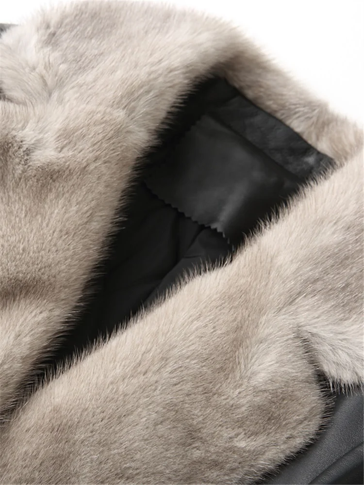 YOLANFAIRY Genuine Leather Jacket Women Sheepskin Winter Warm Mink Fur Collar Down Cotton Coat HQ18-YY1079B MF241 | Женская одежда