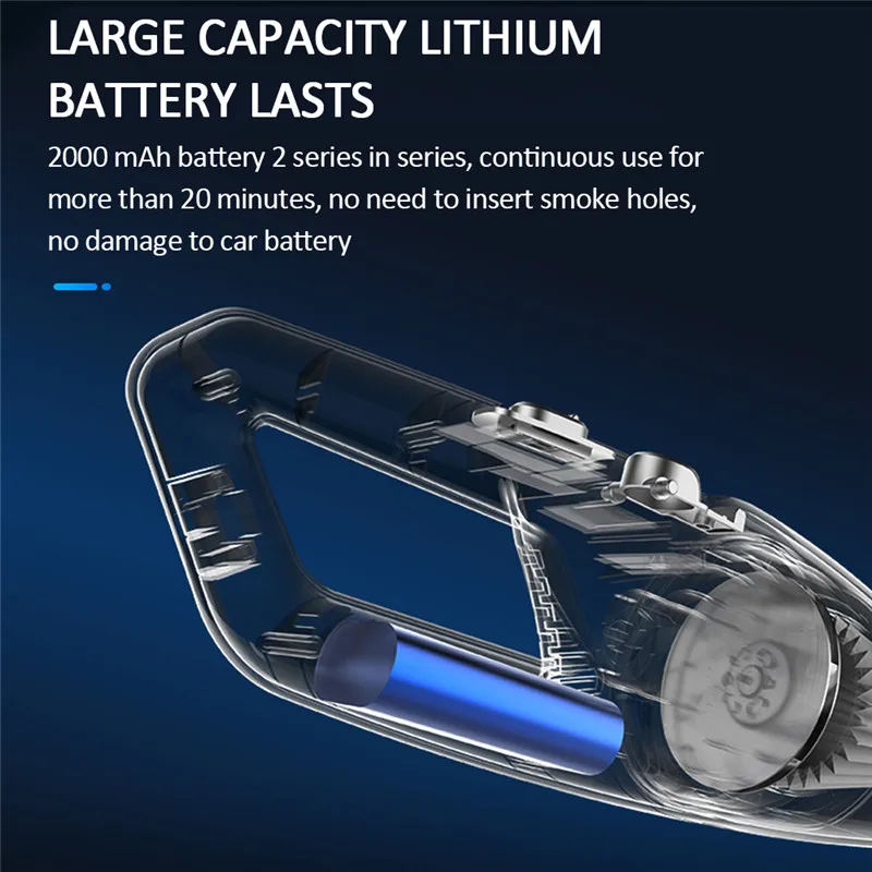 

6000PA Car Vacuum Cleaner Handled Vacuum Powerful Cyclonic Suction Cleaner Portable Wet and Dry Use Vacuum Cleaners for Car Home