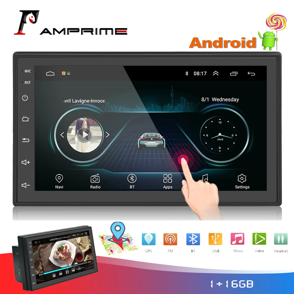 Автомагнитола AMPrime универсальная мультимедийная стерео система на Android 1 + 16 с 7