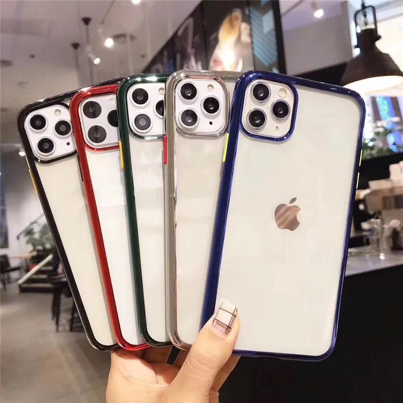 Прозрачная задняя крышка из ТПУ для iPhone 11 Pro X XR XS Max 7 8 Plus чехол с отделением кнопок