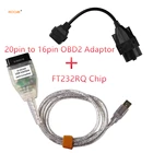 Для BMW INPA K + CAN K CAN INPA с чипом FT232RL INPA K DCAN, USB-интерфейс плюс 20-16 контактов OBD2, адаптер, соединитель bmw e39