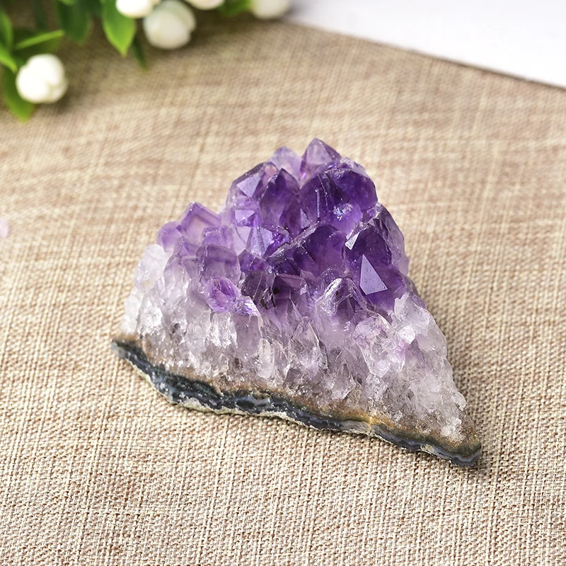 1PC 100% Natural Amethyst Cluster Quartz Healing Stone Crystal Point Specimen Home Decor Purple Feng Shui Ore Mineral Gift - купить по
