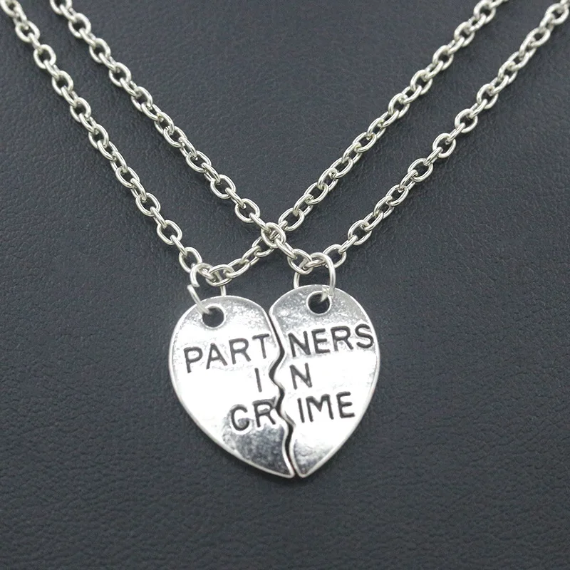 2 шт Набор браслетов с подвеской PARTNERS IN CRIME очаровательный металлический браслет