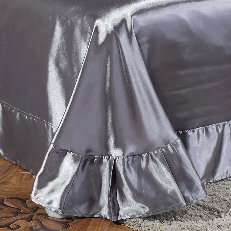 Однотонный домашний текстиль серебристо-серое Шелковистое мягкое полиэфирное
