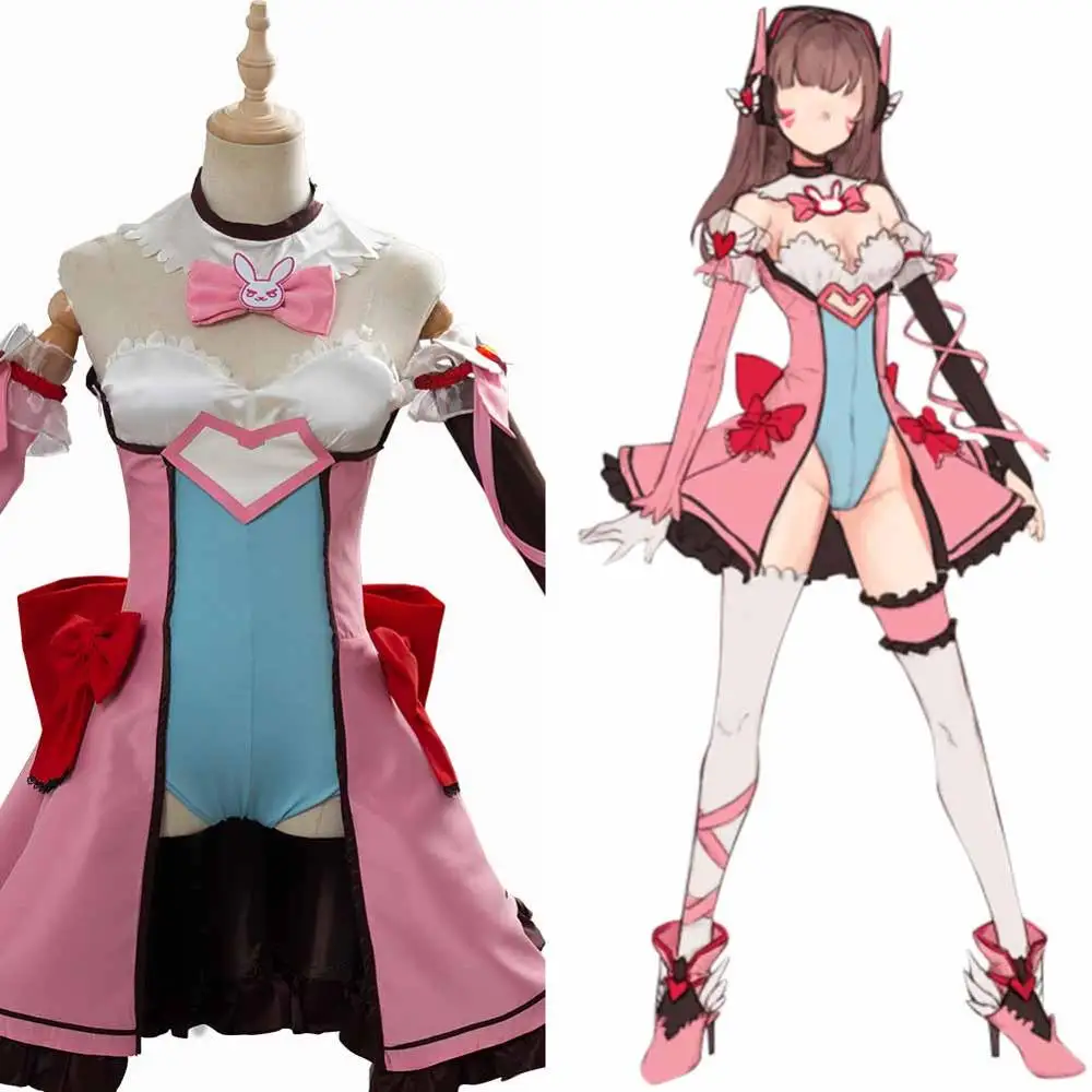 Костюм для косплея волшебной девушки OW Cosplay D.VA DVA Hana Song костюм Униформа платье