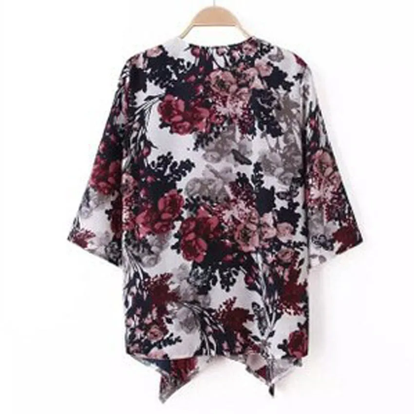 Женский кардиган в японском стиле шифоновая куртка-кимоно с принтом юката