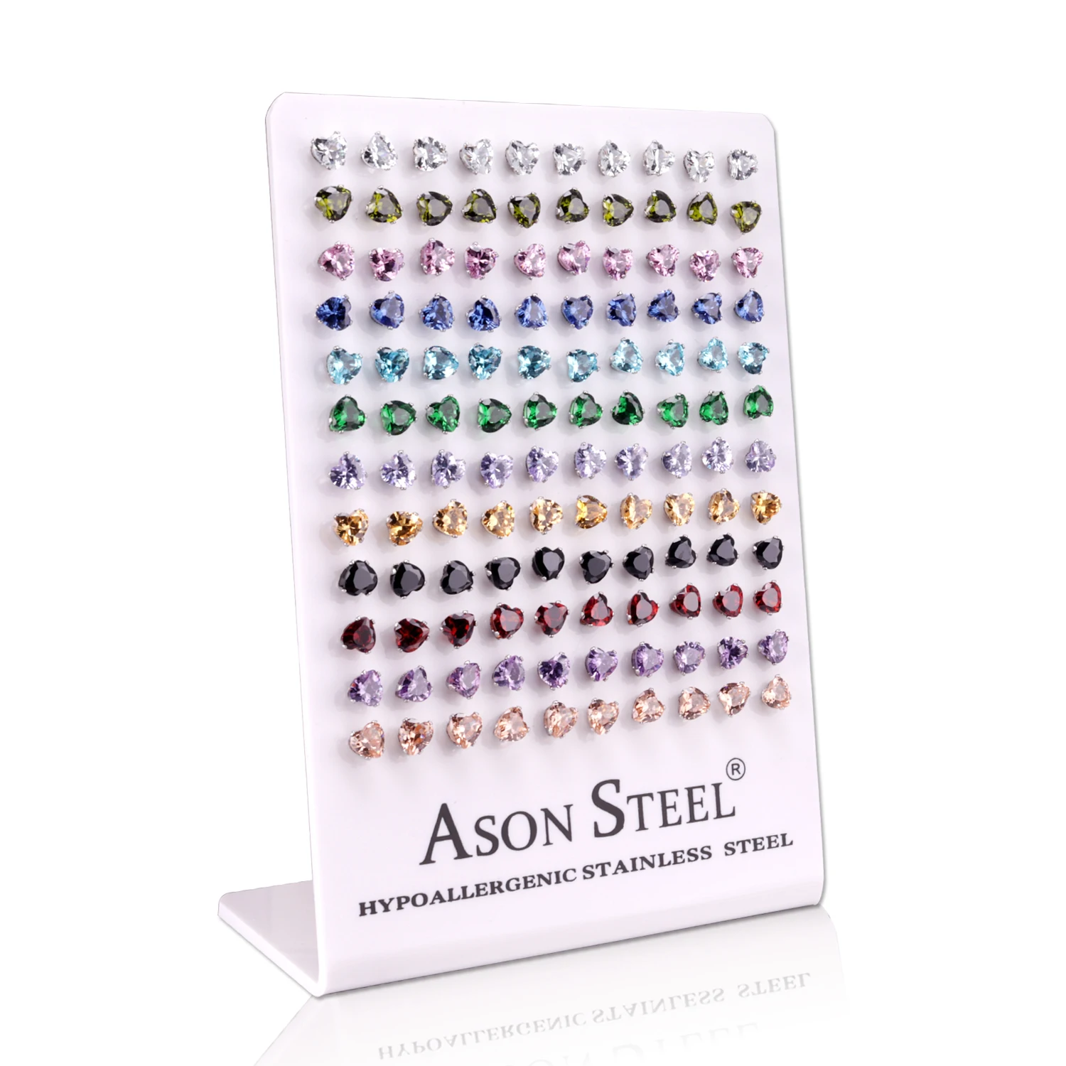 Серьги гвоздики LUXUKISSKIDS с сердцем из циркония маленькие сережки нержавеющей