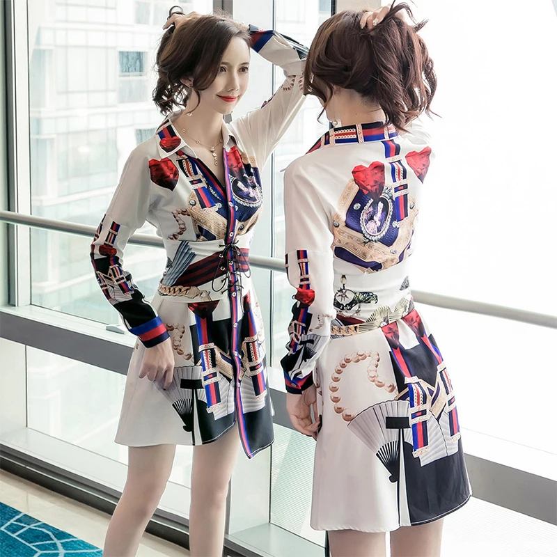 

Винтажное платье миди с высокой талией, Стильное элегантное Асимметричное Платье с принтом, с винтажным поясом, весна-лето