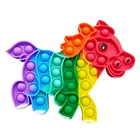 Силиконовые игрушки-антистресс, радужная лошадь в форме пузырька, антистресс для взрослых и детей, антистрессовая сенсорная игрушка