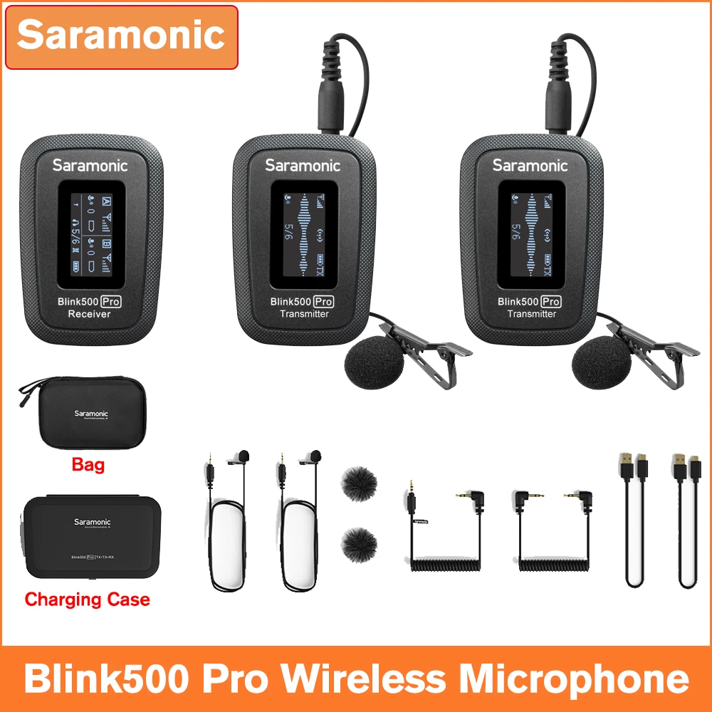 Беспроводной петличный микрофон Saramonic blink 500 Pro 2 4 ГГц двухканальный Студийный