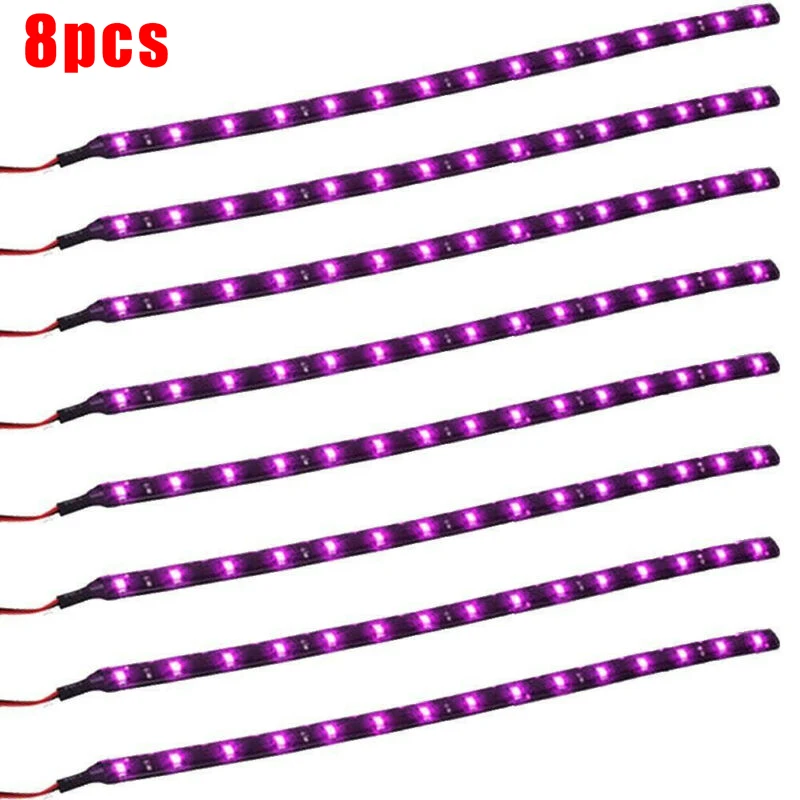 

15LED Light Strip Car Flexible SMD Purple Super Bright Accessory Parts