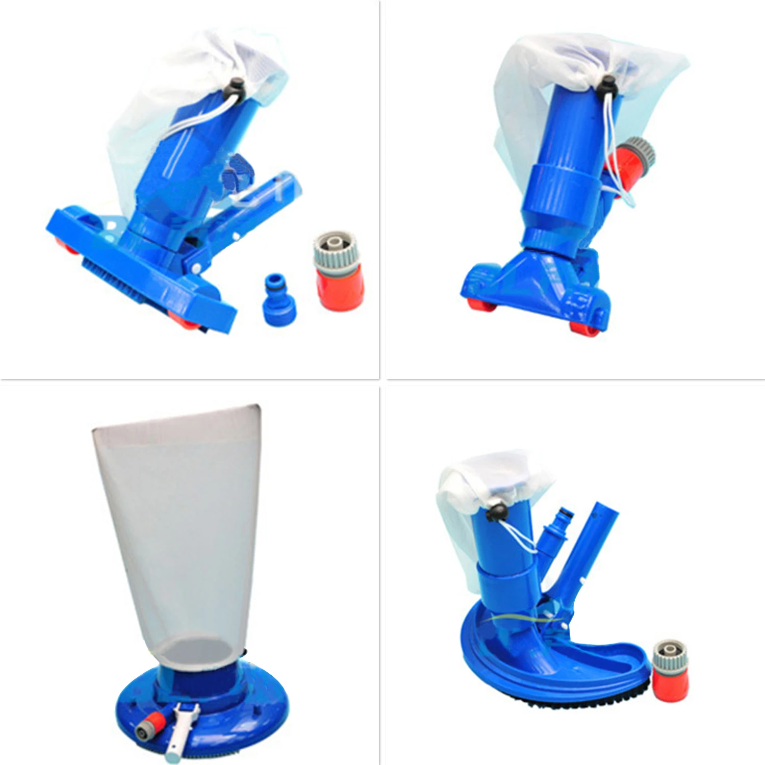 Swimming Pool Vacuum Head with Clip Handle Drawstring Bag Flexible Cleaning Spray Brush Surface Tools | Инструменты