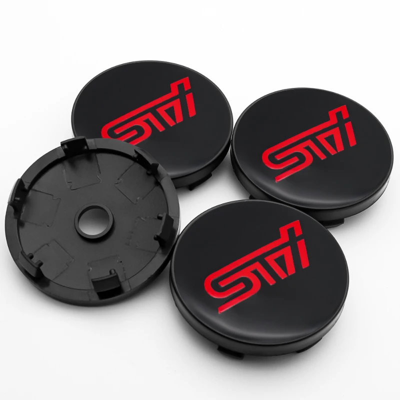 

auto parts 4pcs 60mm STI logo hub bottom cover wheel center sticker for Forester Outback impreza LEGACY LEVORG XV BRZ WR