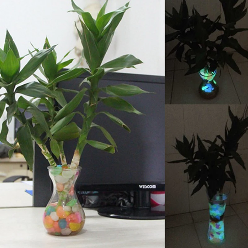 

10pcs Glow Pebbles Stones Home Fish Tank Garden Decoration Luminous Glowing In The Dark Accessory