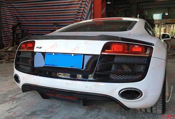 Z ART R8S углеродного волокна задний спойлер для Audi R8 2007 2015 заднее крыло V8 V10