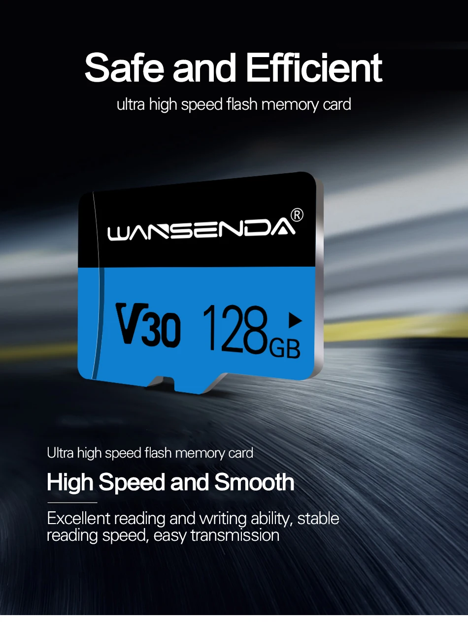 Оригинальная WANSENDA карта Micro SD, карта памяти MicroSD, TF карта, класс 10, 16 ГБ, 32 ГБ, 64 ГБ, 128 ГБ, карта 4K с бесплатным адаптером