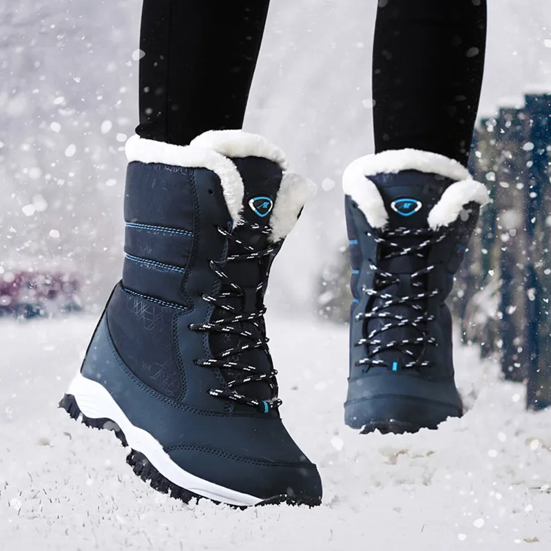 

Women Boots Waterproof Winter Shoes Women Snow Boots Platform Keep Warm Ankle Winter Boots With Thick Fur Heels Botas Mujer 2019