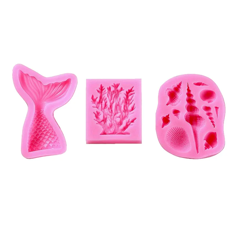 

6PCS/SET Sea Shell Seahorse Silicone Mold Cupcake Fondant Cake Decorating Tools DIY Starfish Chocolate Candy Soap Clay Molds